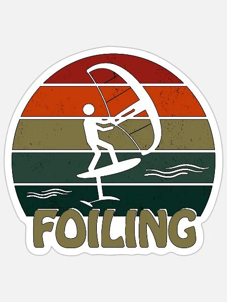 Foiling Retro Sunset - Sticker Größe S (10 x 10 cm) - Mattweiß