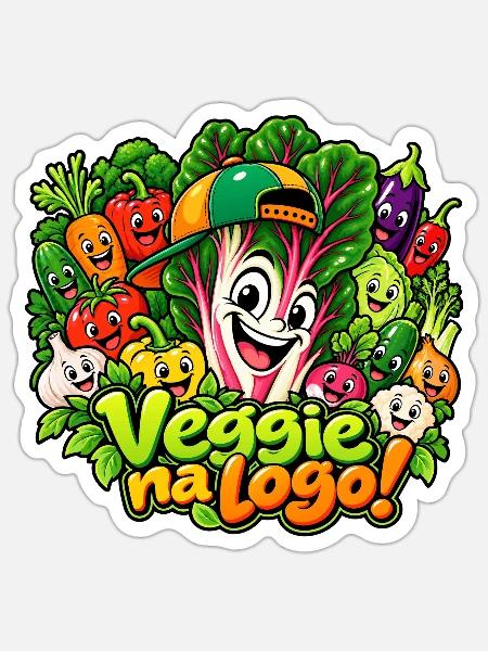 Lustiger Mangold - Sticker Größe S (10 x 10 cm) - Mattweiß