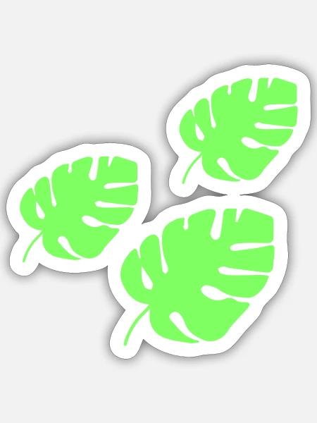 Tropisches Blatt  - Sticker Größe S (10 x 10 cm) - Mattweiß