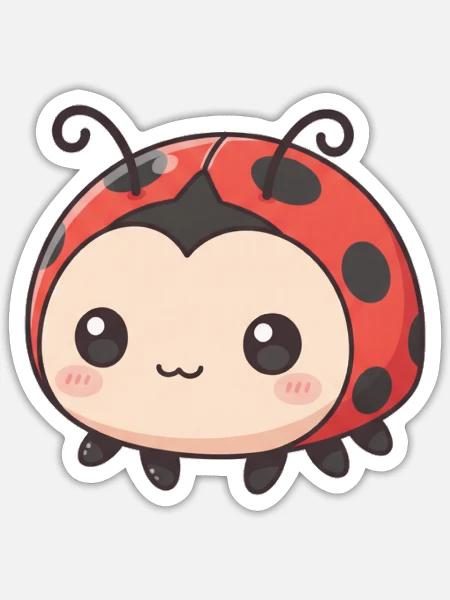 Marienkäfer  - Sticker Größe S (10 x 10 cm) - Mattweiß