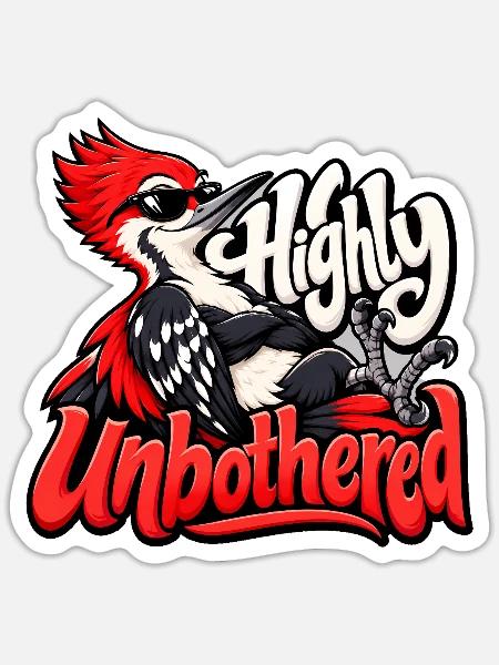 Specht - Sticker Größe S (10 x 10 cm) - Mattweiß