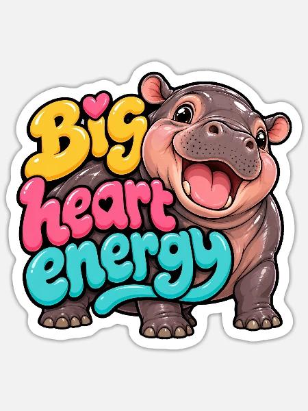 Zwergflusspferd - Sticker Größe S (10 x 10 cm) - Mattweiß