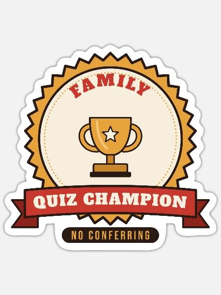 Familien-Weihnachtsquiz-Champion - Sticker Größe S (10 x 10 cm) - Mattweiß