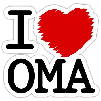 i_love_oma - Sticker size S (10 x 10 cm) - white matte - Front