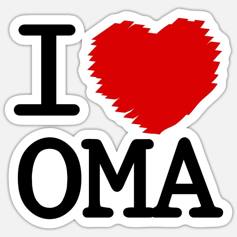 i_love_oma - Sticker Größe S (10 x 10 cm) - Mattweiß