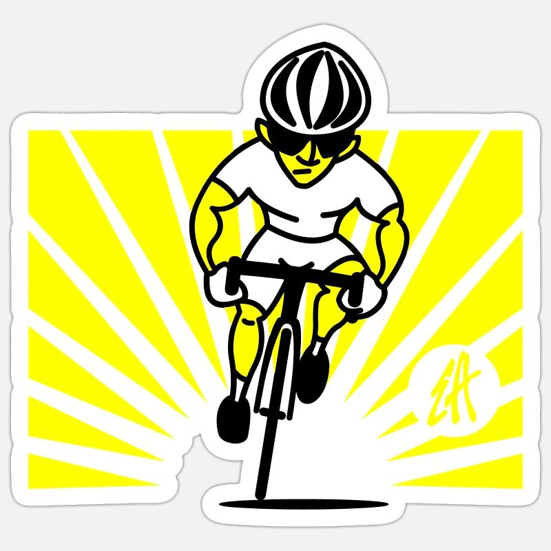 Cyclist - Sticker size S (10 x 10 cm) - white matte
