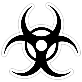 Biohazard - Sticker Größe S (10 x 10 cm) - Mattweiß - Vorne