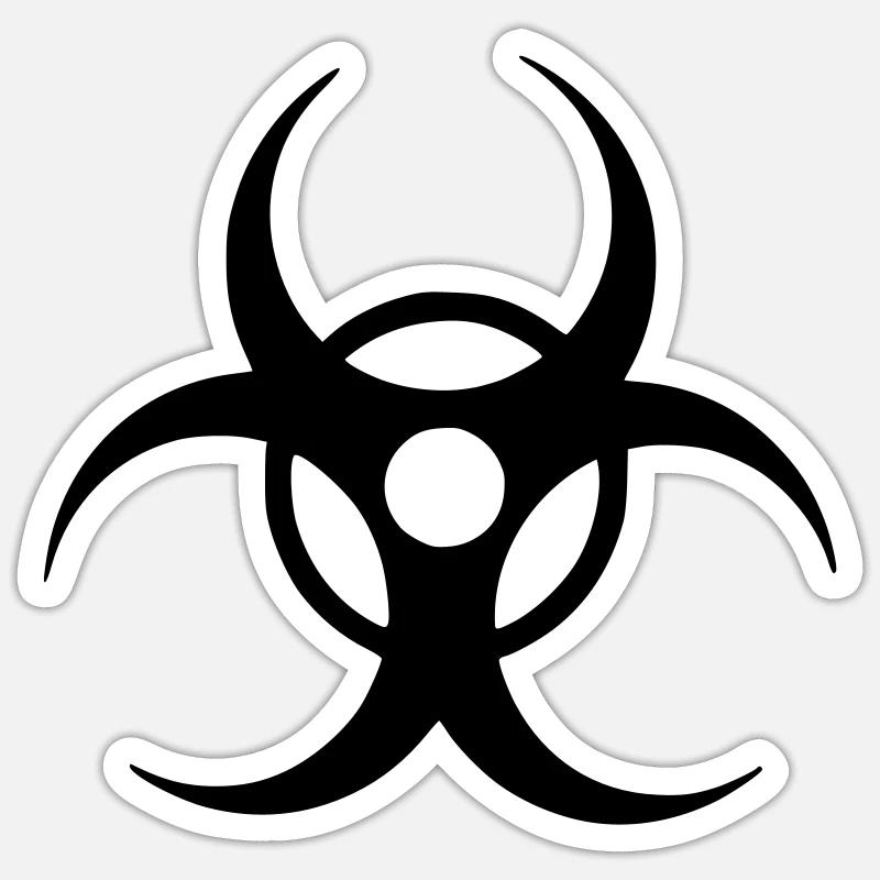 Biohazard - Sticker Größe S (10 x 10 cm) - Mattweiß