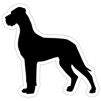 Dogue allemand - Sticker taille S (10 x 10 cm) - blanc mat - Devant