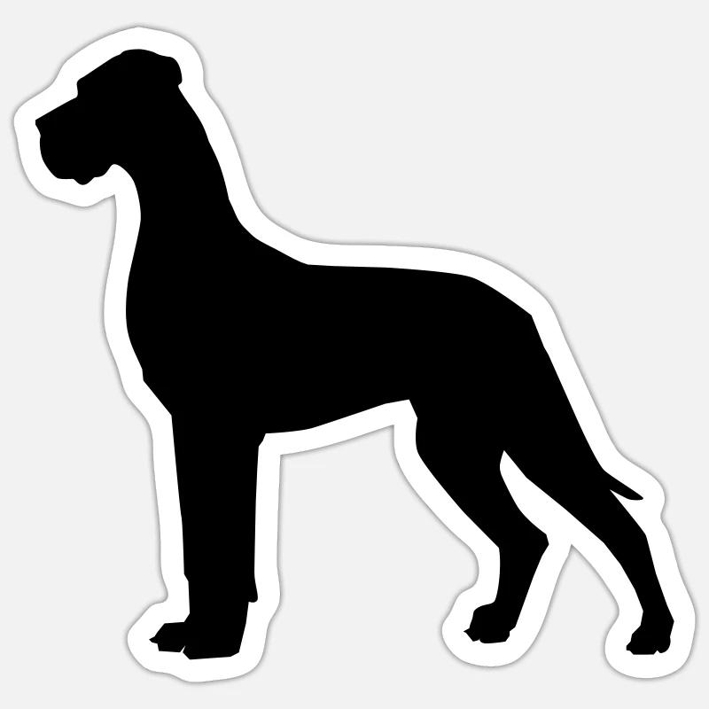 Deutsche Dogge - Sticker Größe S (10 x 10 cm) - Mattweiß