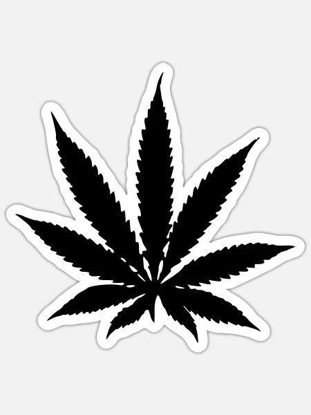 Cannabis - Marihuana - Sticker Größe S (10 x 10 cm) - Mattweiß