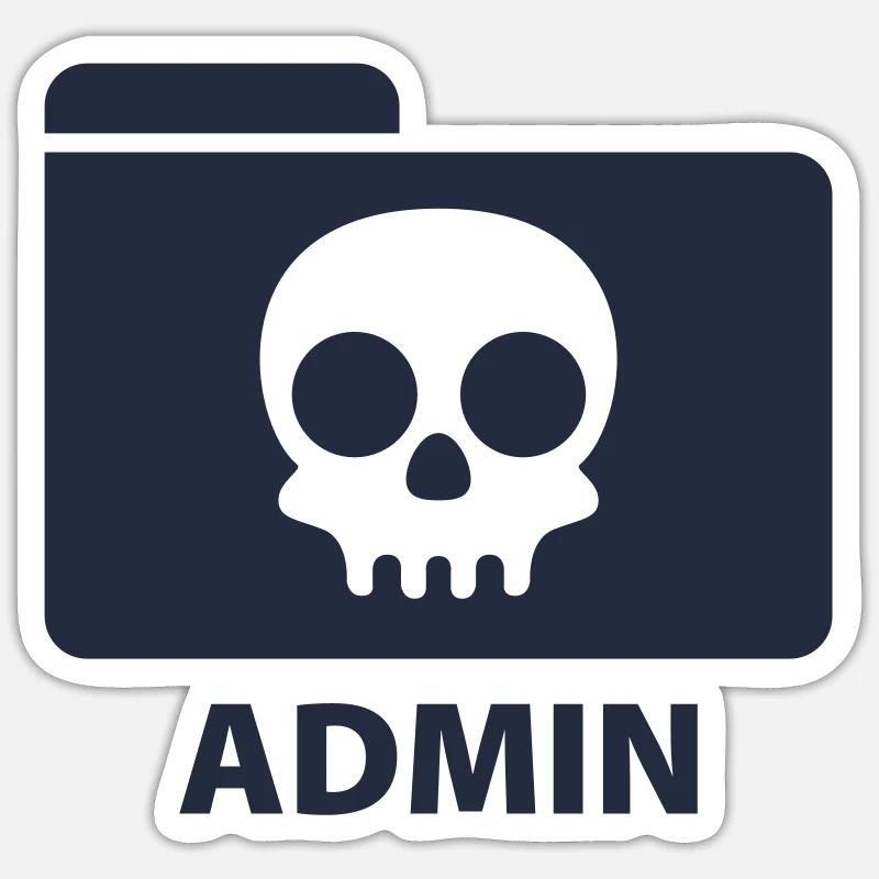 Admin | Icon | Skull | Totenkopf - Sticker taille S (10 x 10 cm) - blanc mat