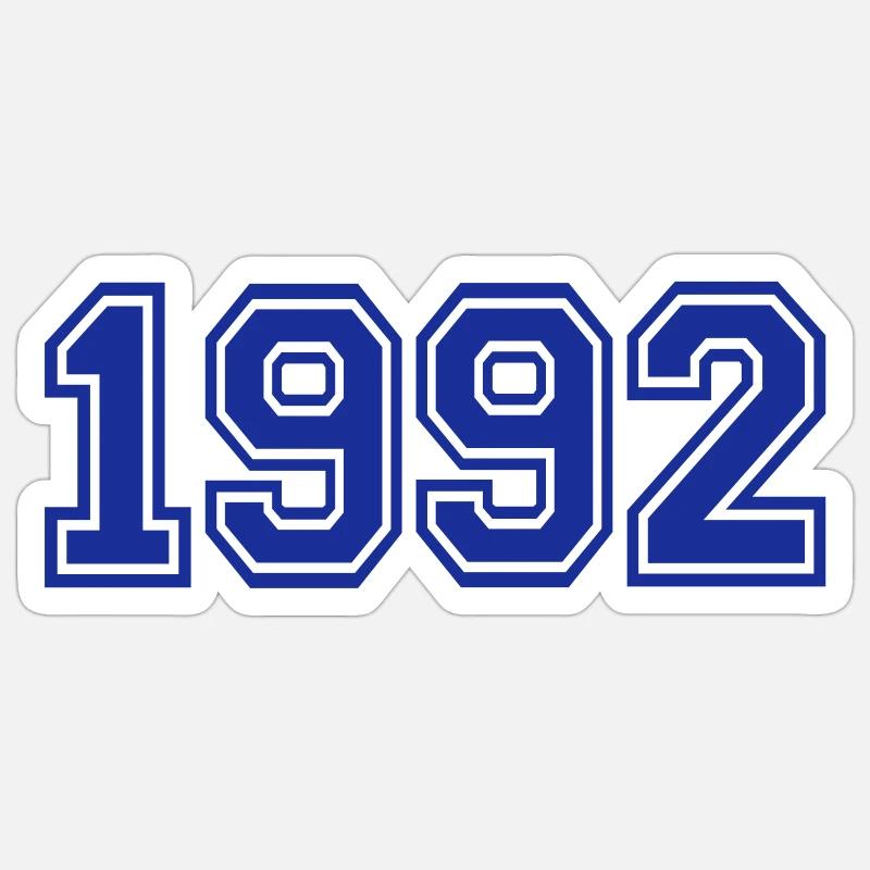 1992 - Sticker Größe S (10 x 10 cm) - Mattweiß