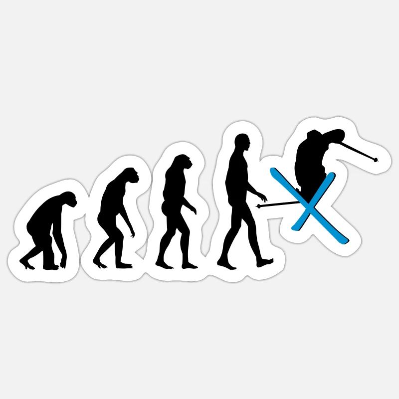 Evolution Ski - Sticker Größe S (10 x 10 cm) - Mattweiß