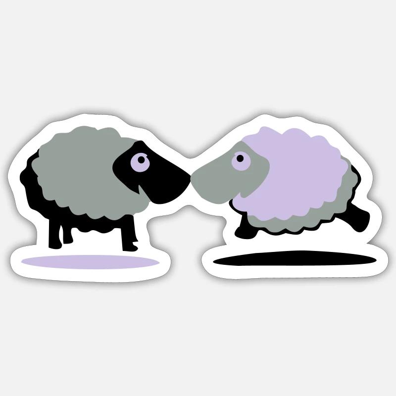 Schafe - Sticker Größe S (10 x 10 cm) - Mattweiß