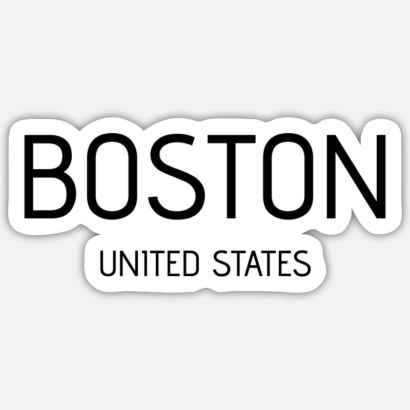 Boston - Sticker Größe S (10 x 10 cm) - Mattweiß