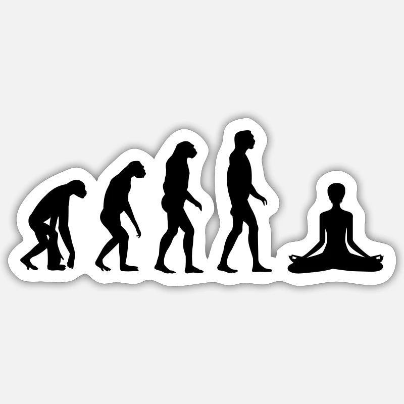 yoga evolution - Sticker size S (10 x 10 cm) - white matte