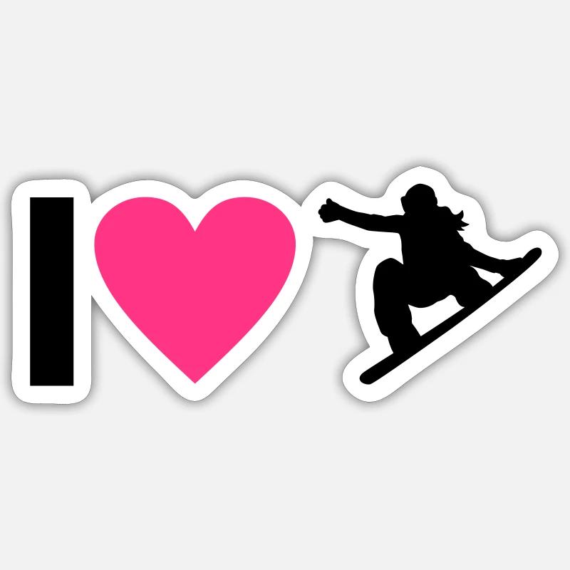 Snowboard - Sticker taille S (10 x 10 cm) - blanc mat