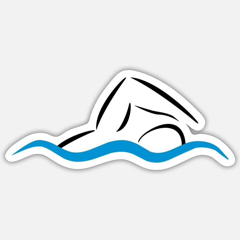 nage - Sticker taille S (10 x 10 cm) - blanc mat