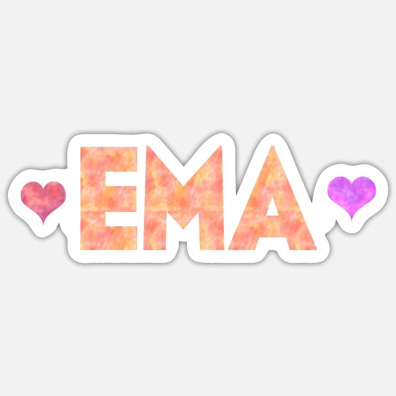 Ema - Sticker Größe S (10 x 10 cm) - Mattweiß