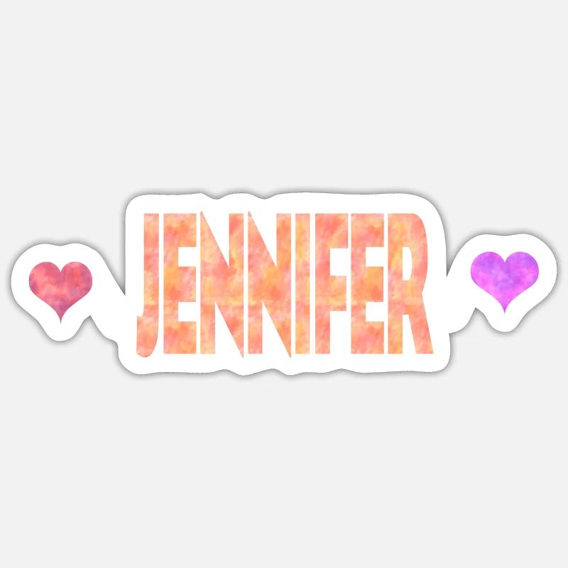 Jennifer - Sticker taille S (10 x 10 cm) - blanc mat