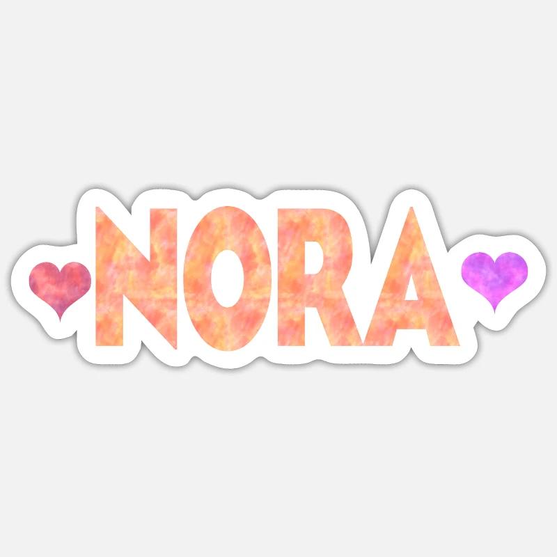 Nora - Sticker taille S (10 x 10 cm) - blanc mat