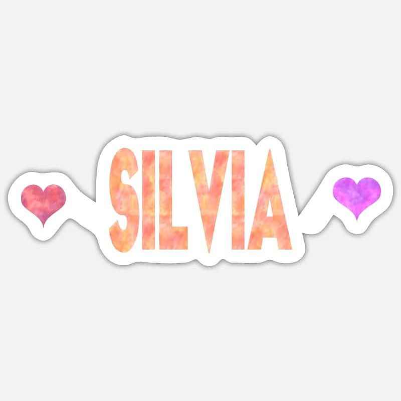 Silvia - Sticker Größe S (10 x 10 cm) - Mattweiß