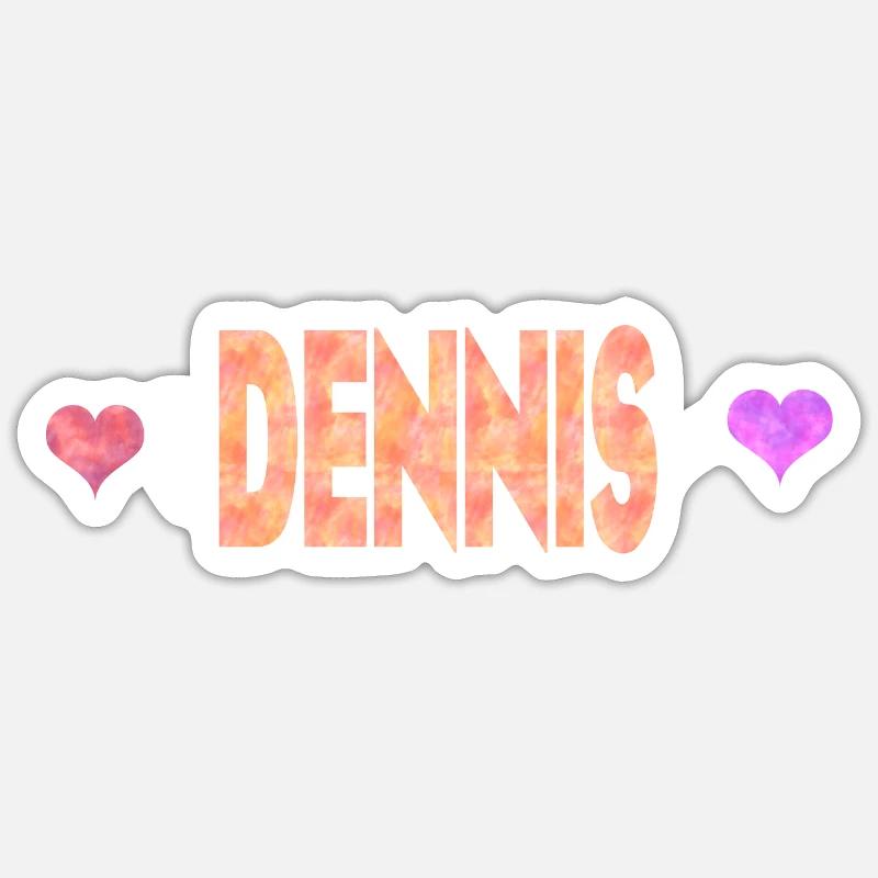 Dennis - Sticker Größe S (10 x 10 cm) - Mattweiß