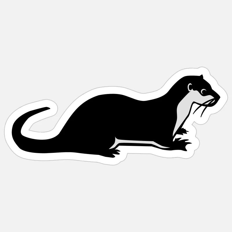 Fischotter - Sticker Größe S (10 x 10 cm) - Mattweiß