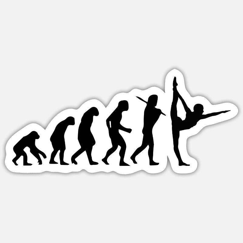 Yoga Gymnastics Gift Evolution Sticker size S (10 x 10 cm)