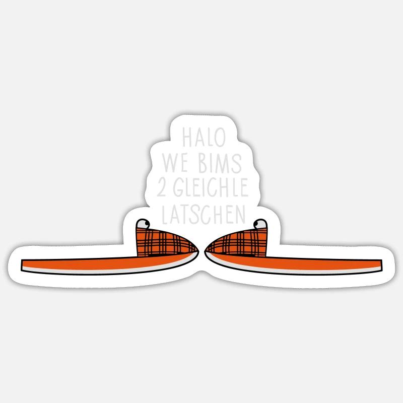 Zwei Latschen Sticker Größe S (10 x 10 cm)