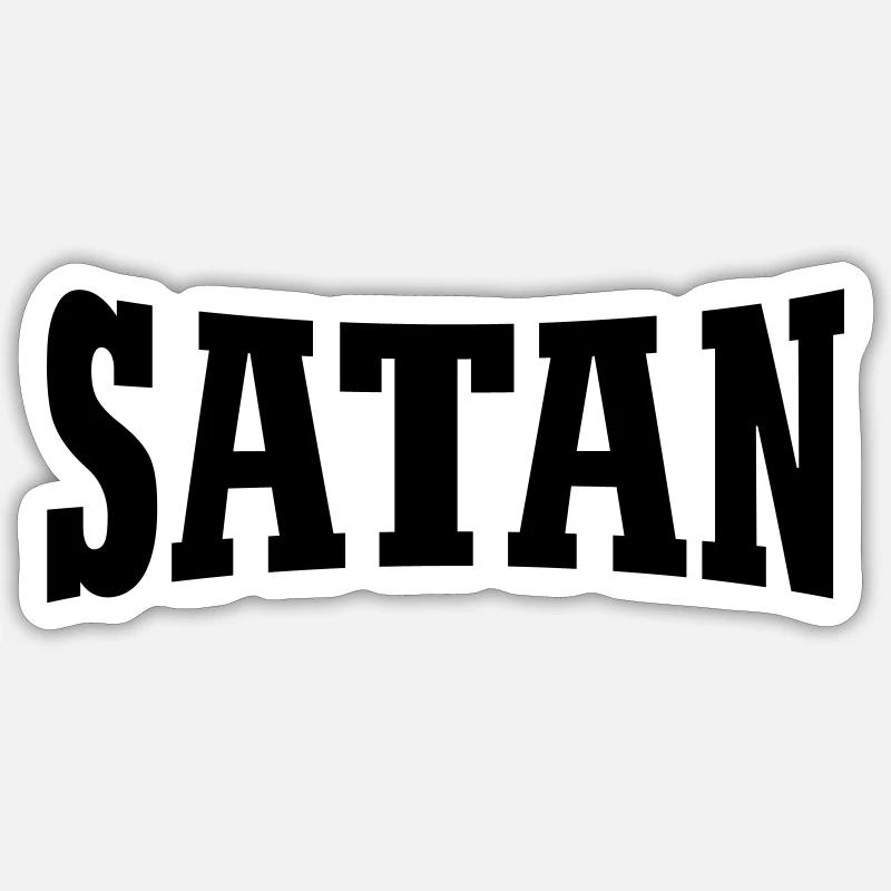 Satan - Sticker taille S (10 x 10 cm) - blanc mat
