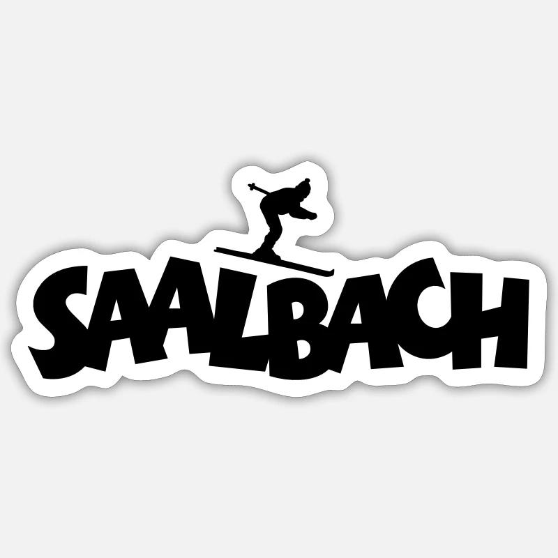 Saalbach Ski - Sticker size S (10 x 10 cm) - white matte