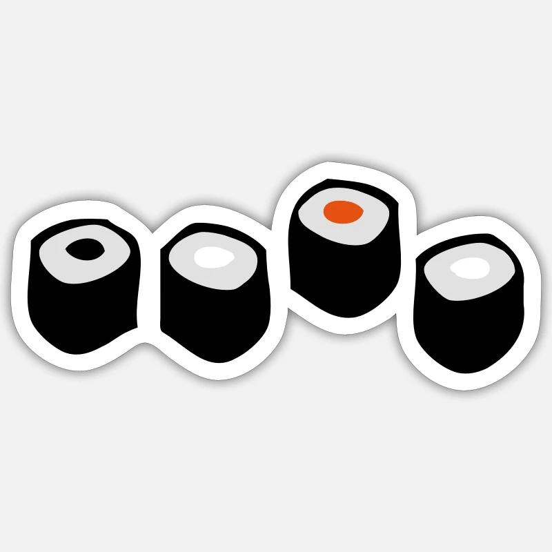 Sushi Rolls - Sticker size S (10 x 10 cm) - white matte