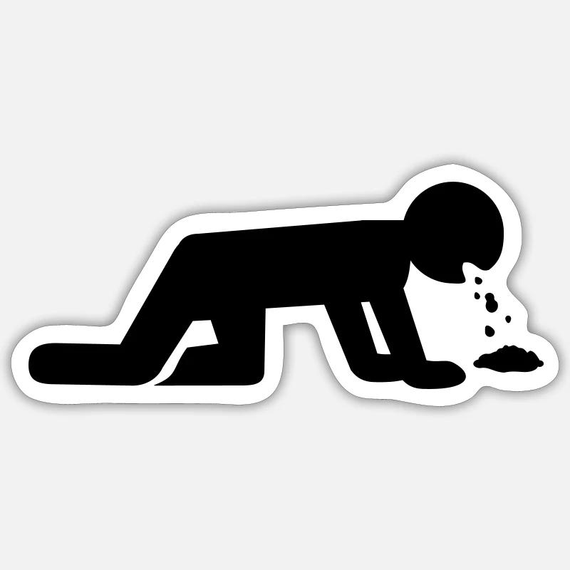 Kotzen - Sticker Größe S (10 x 10 cm) - Mattweiß