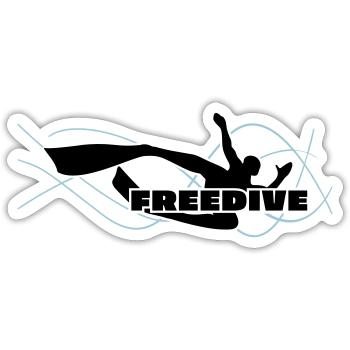 Bi-Fin Freedive Apnoetaucher - Sticker Größe S (10 x 10 cm) - Mattweiß - Vorne