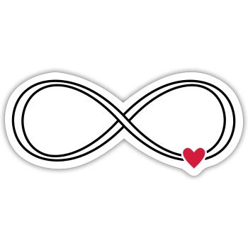 Infinity heart sign symbol gift love - Sticker size S (10 x 10 cm) - white matte - Front
