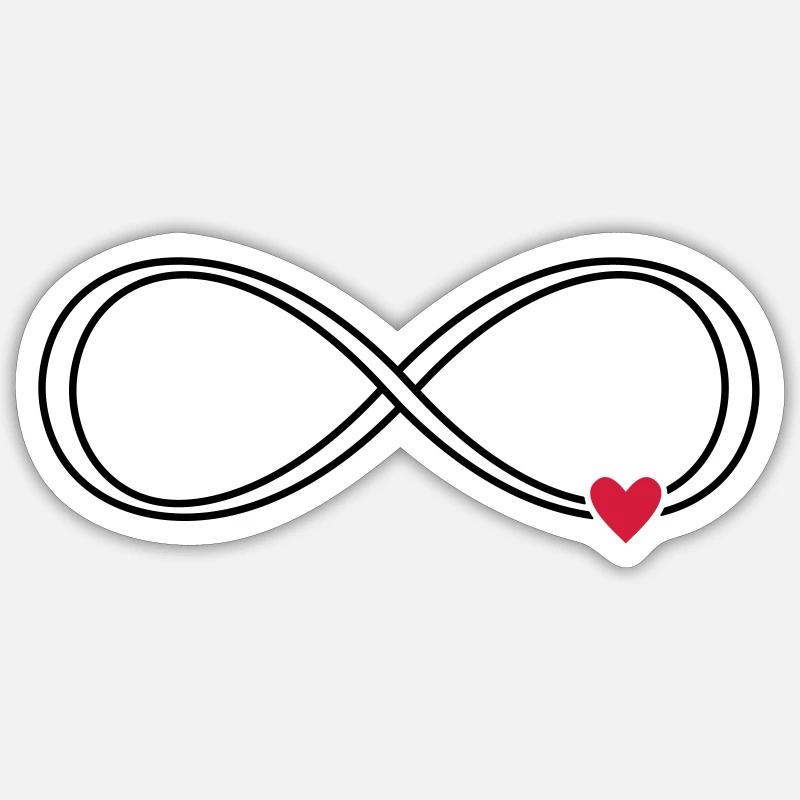 Unendlichkeit Herz Zeichen Symbol Geschenk Liebe - Sticker Größe S (10 x 10 cm) - Mattweiß