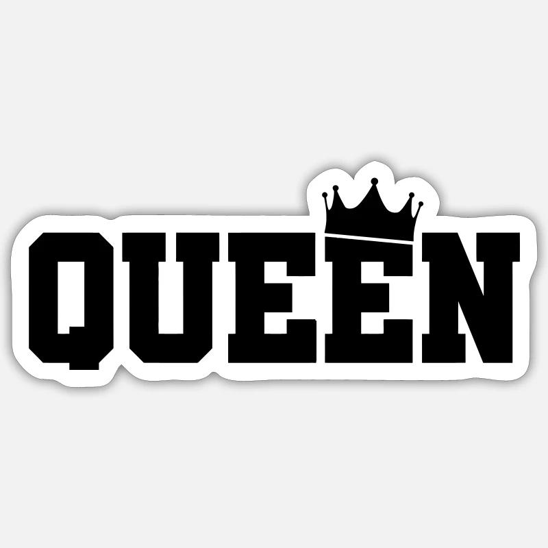queen - Sticker Größe S (10 x 10 cm) - Mattweiß