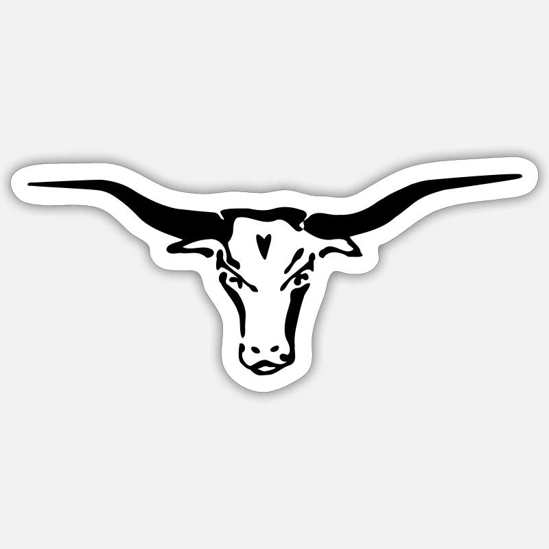 texas longhorn - Sticker size S (10 x 10 cm) - white matte