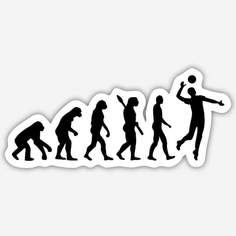 Evolution Volleyball - Sticker Größe S (10 x 10 cm) - Mattweiß