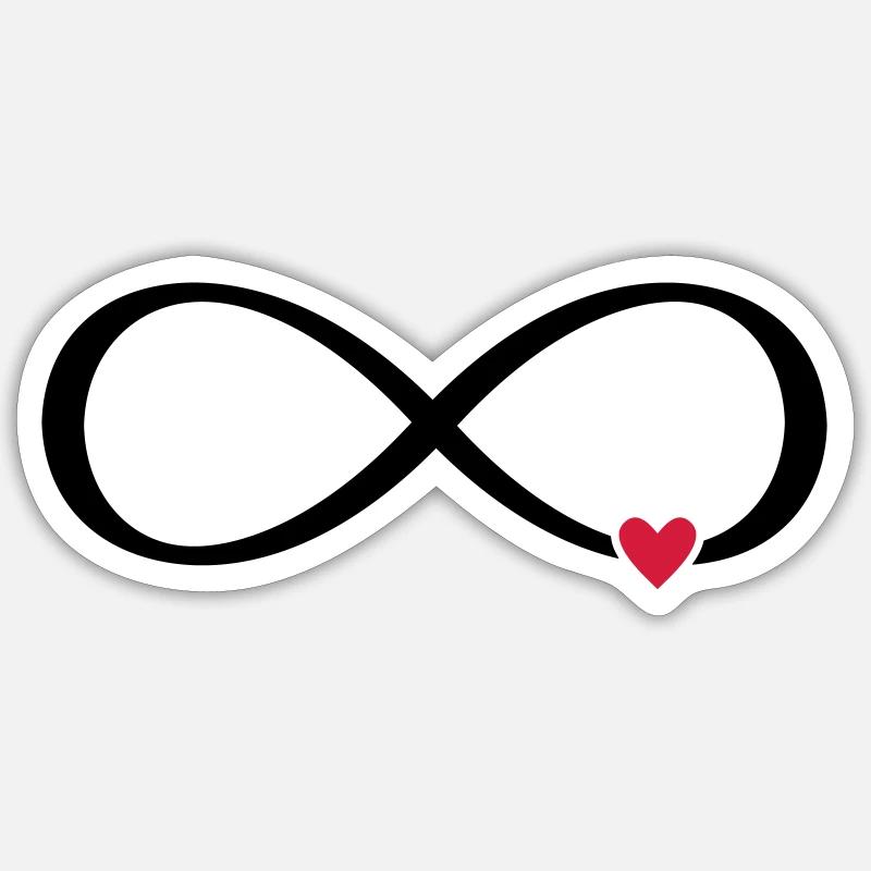 Infinity sign heart love gift - Sticker size S (10 x 10 cm) - white matte