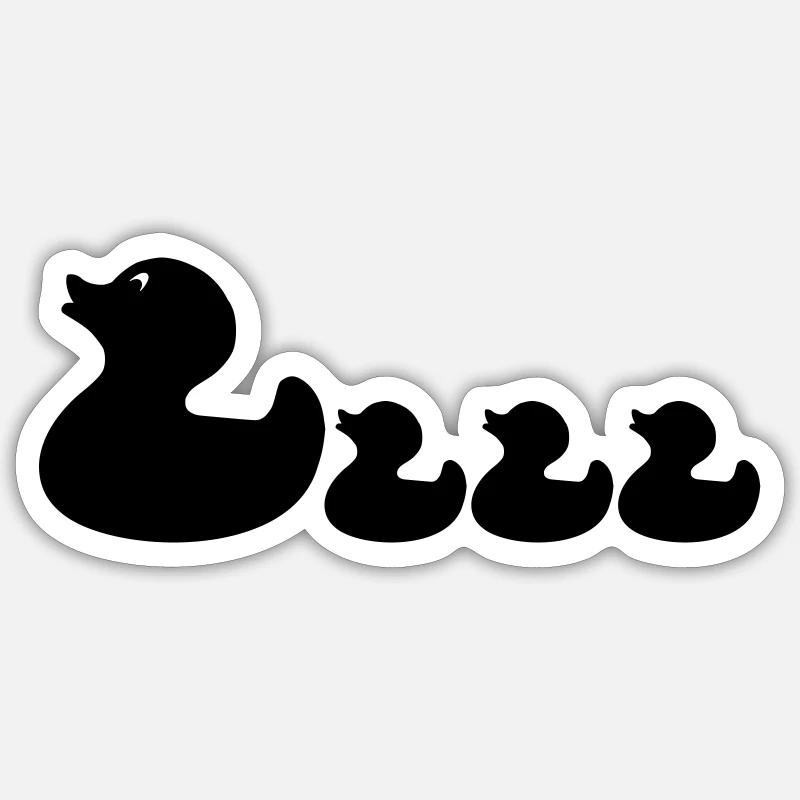 Quietscheentchen - Sticker taille S (10 x 10 cm) - blanc mat