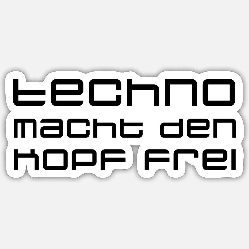 Techno-Leidenschaft - Sticker Größe S (10 x 10 cm) - Mattweiß
