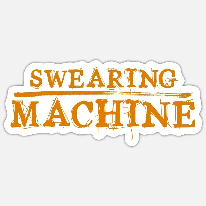 Swearing Machine - Sticker taille S (10 x 10 cm) - blanc mat