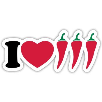 I love chilli - Sticker size S (10 x 10 cm) - white matte - Front