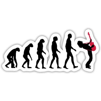 rock evolution - Sticker Größe S (10 x 10 cm) - Mattweiß - Vorne