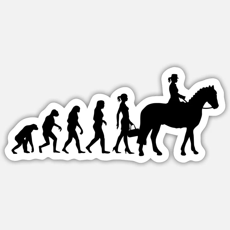 Evolution Ladies Riding - Sticker size S (10 x 10 cm) - white matte