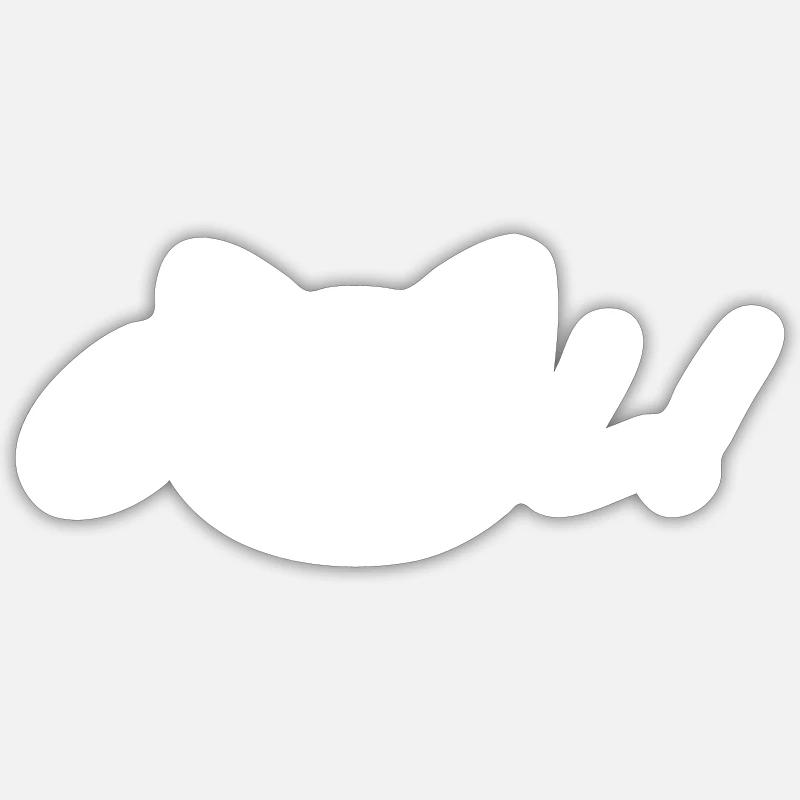 Chat - Sticker taille S (10 x 10 cm) - blanc mat