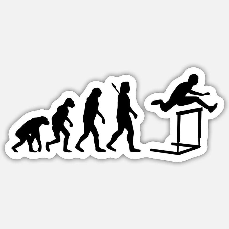 Evolution Hürdenlauf - Hürdenläufer - Leichtathlet Sticker Größe S (10 x 10 cm)